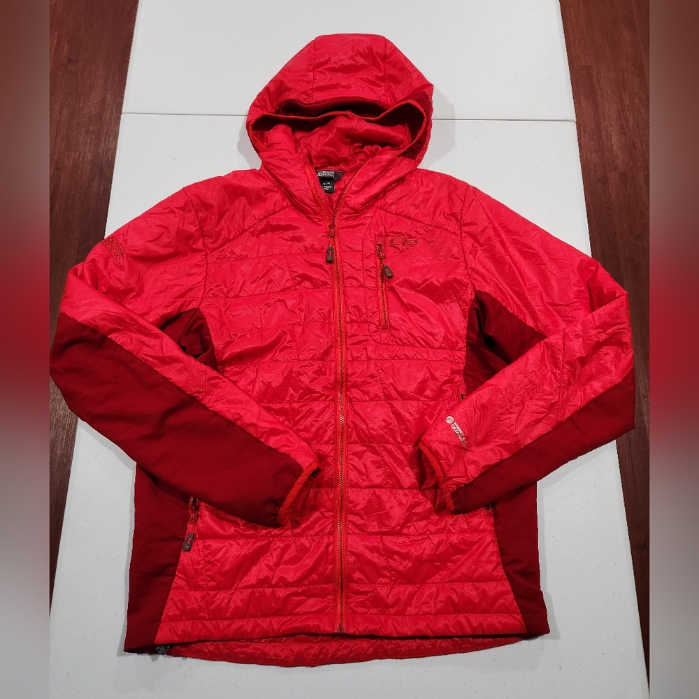 Outdoor Research Cathode OR Red Hooded Jacket Quilted Puffer